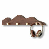 Hill Shape Wooden Wall Hook Rack Long Row Coat & Storage Organizer
