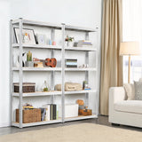 2 Pieces 5 Tiers Adjustable Storage Shelf Units for Garage, Silver