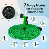 100Ft Expandable Flexible Garden Water Hose, 3/4", 7 Sprayer Nozzle, Nylon, Outdoor
