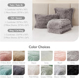 Malea Shaggy Comforter Set, Long Faux Fur Cozy down Alternative, Modern Casual Ultra Soft All Season Fluffy Bedding with Matching Sham, King/Cal King, Grey 3 Piece