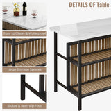 Kitchen Island with Seating, Wooden Counter Height Table