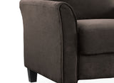 Alexa Loveseat with Curved Arms, Coffee Fabric