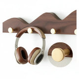 Hill Shape Wooden Wall Hook Rack Long Row Coat & Storage Organizer