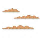 Hill Shape Wooden Wall Hook Rack Long Row Coat & Storage Organizer