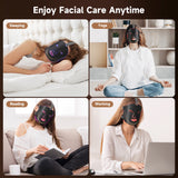 Red Light Therapy for Face, 4 Modes Led Face Mask Light Therapy with Remote, Portable Light Therapy Mask for Skin Care at Home, Travel (Black)