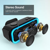 Soundbox Pro Bluetooth Speaker, 20W Stereo Sound, Active Extra Bass, 20H Playtime, Multi-Colors Lights, Wireless Stereo Pairing, IPX6 Waterproof for Garden, Hiking, Camping, Beach, Party-Blue