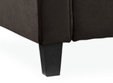 Alexa Loveseat with Curved Arms, Coffee Fabric