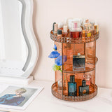 360 Rotating Makeup Organizer Perfume Organizer Coffee Color Cosmetic Storage Display Case Large Capacity Beauty Holder Adjustable Partition Height for Bedroom Dresser or Bathroom Vanity