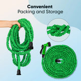 100Ft Expandable Flexible Garden Water Hose, 3/4", 7 Sprayer Nozzle, Nylon, Outdoor