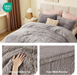 Malea Shaggy Comforter Set, Long Faux Fur Cozy down Alternative, Modern Casual Ultra Soft All Season Fluffy Bedding with Matching Sham, King/Cal King, Grey 3 Piece
