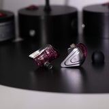 KZ ZSX 5BA+1DD 6 Driver Hybrid In-Ear Hifi Earphones with Zinc Alloy Faceplate, Recessed 2 Pin Detachable Cable for Audiophile Musician (Without Mic, Purple)