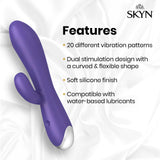 SKYN Vibes Personal Massage Wand Vibrator, 20 Speeds, Purple, 1 Count
