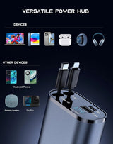 Retractable Car Charger 4 in 1 Fast Car Phone Charger 120W with USB Type C Cable