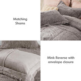 Malea Shaggy Comforter Set, Long Faux Fur Cozy down Alternative, Modern Casual Ultra Soft All Season Fluffy Bedding with Matching Sham, King/Cal King, Grey 3 Piece