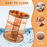 360 Rotating Makeup Organizer Perfume Organizer Coffee Color Cosmetic Storage Display Case Large Capacity Beauty Holder Adjustable Partition Height for Bedroom Dresser or Bathroom Vanity