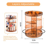 360 Rotating Makeup Organizer Perfume Organizer Coffee Color Cosmetic Storage Display Case Large Capacity Beauty Holder Adjustable Partition Height for Bedroom Dresser or Bathroom Vanity