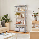 2 Pieces 5 Tiers Adjustable Storage Shelf Units for Garage, Silver